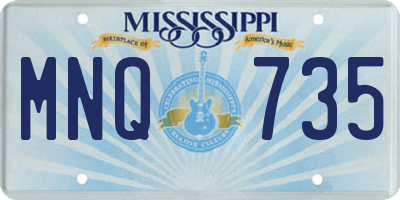 MS license plate MNQ735