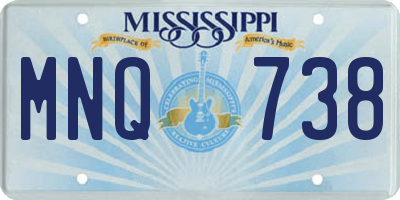 MS license plate MNQ738