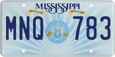 MS license plate MNQ783