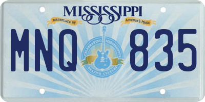 MS license plate MNQ835