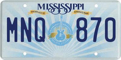 MS license plate MNQ870