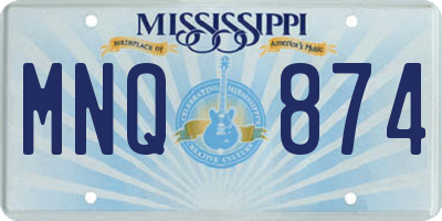 MS license plate MNQ874