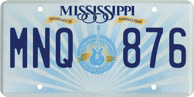 MS license plate MNQ876