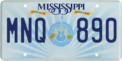 MS license plate MNQ890