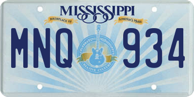 MS license plate MNQ934