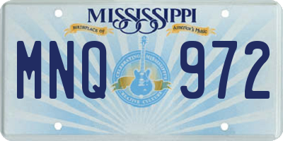 MS license plate MNQ972