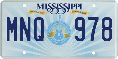 MS license plate MNQ978