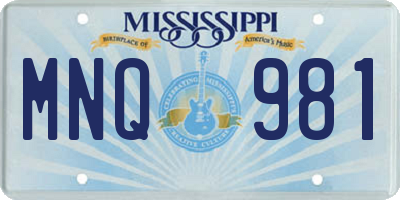 MS license plate MNQ981