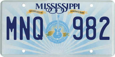 MS license plate MNQ982