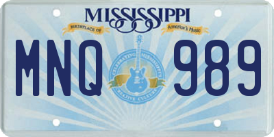 MS license plate MNQ989