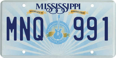 MS license plate MNQ991