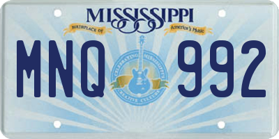 MS license plate MNQ992