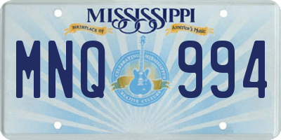 MS license plate MNQ994
