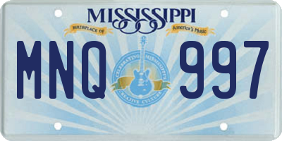 MS license plate MNQ997