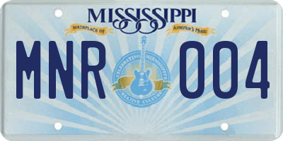 MS license plate MNR004