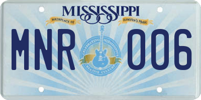 MS license plate MNR006