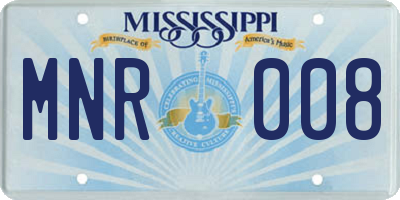 MS license plate MNR008