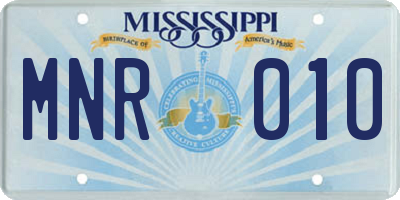 MS license plate MNR010