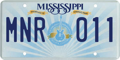 MS license plate MNR011