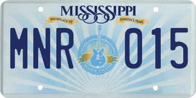 MS license plate MNR015