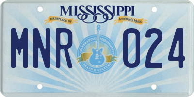 MS license plate MNR024