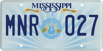 MS license plate MNR027