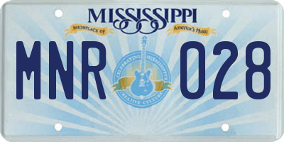 MS license plate MNR028