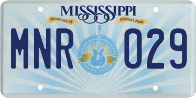 MS license plate MNR029