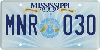 MS license plate MNR030