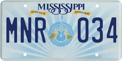 MS license plate MNR034