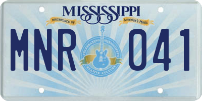 MS license plate MNR041