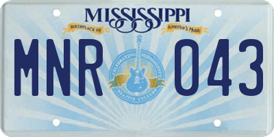MS license plate MNR043