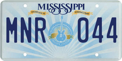 MS license plate MNR044
