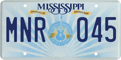 MS license plate MNR045