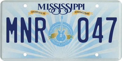 MS license plate MNR047