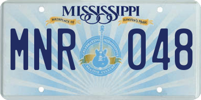 MS license plate MNR048