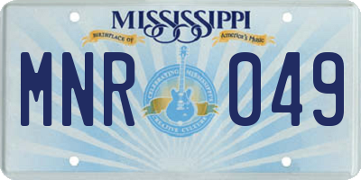 MS license plate MNR049