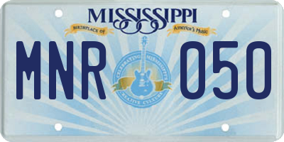 MS license plate MNR050