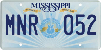 MS license plate MNR052