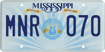 MS license plate MNR070