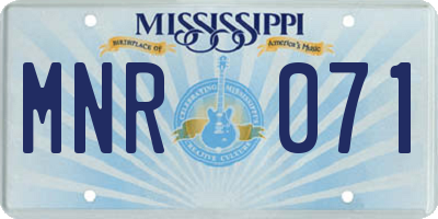 MS license plate MNR071