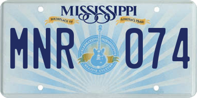 MS license plate MNR074