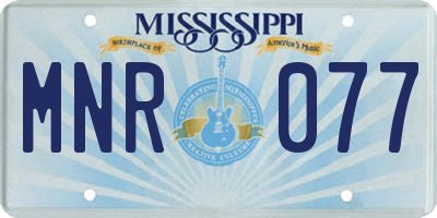 MS license plate MNR077