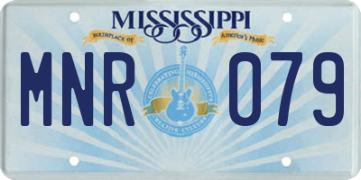 MS license plate MNR079