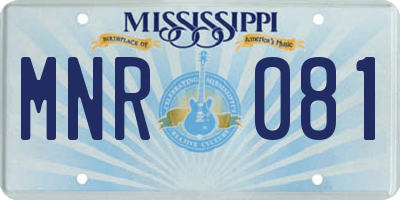 MS license plate MNR081