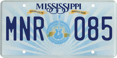 MS license plate MNR085