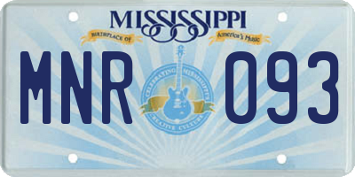 MS license plate MNR093