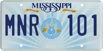 MS license plate MNR101