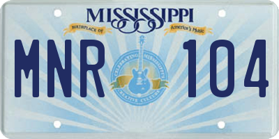 MS license plate MNR104