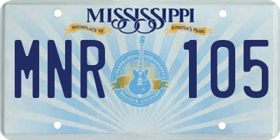MS license plate MNR105